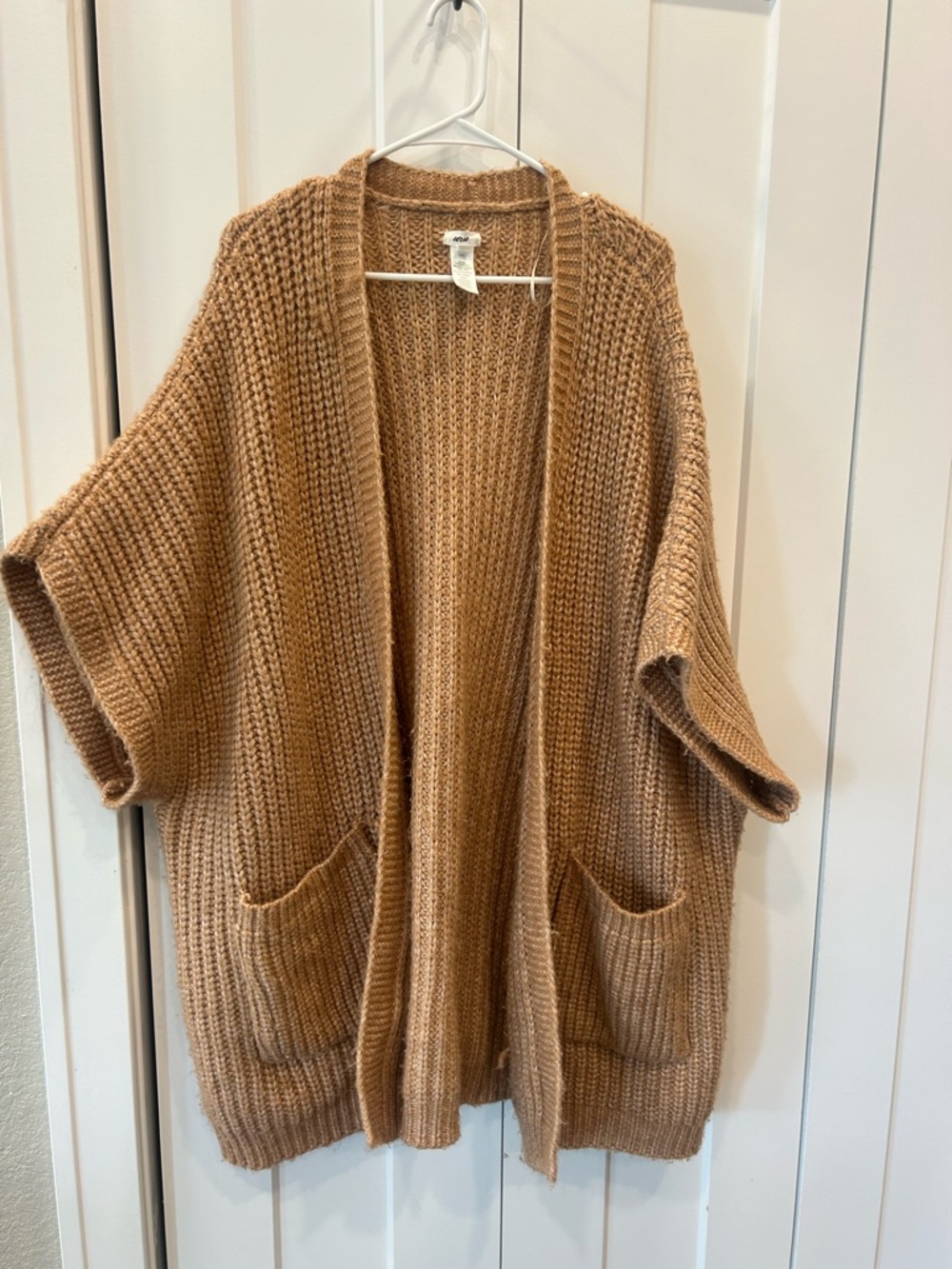 Aerie Tan Open-Front Cardigan, Oversized